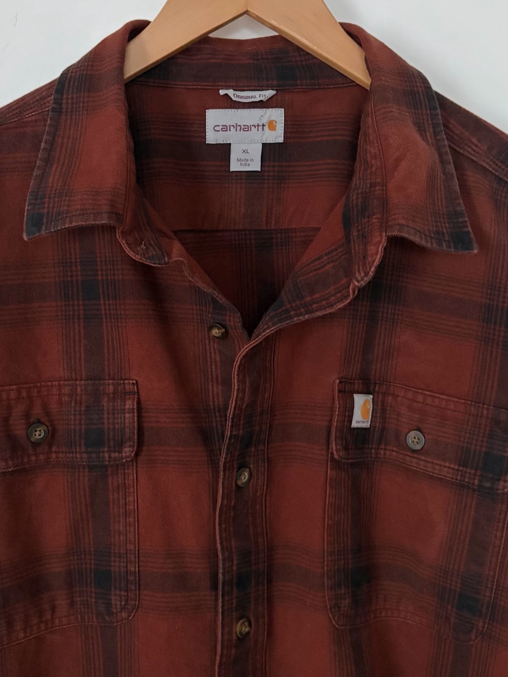 Carhartt Men’s Size XL Original Fit Long Sleeve Heavy Duty Button Down Shirt